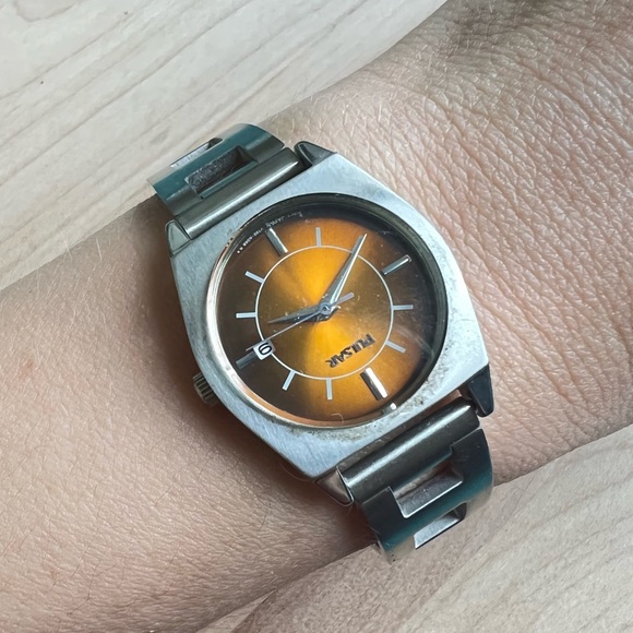 Pulsar ladies brown dial silver tone retro dress watch NEW BATTERY main image 9